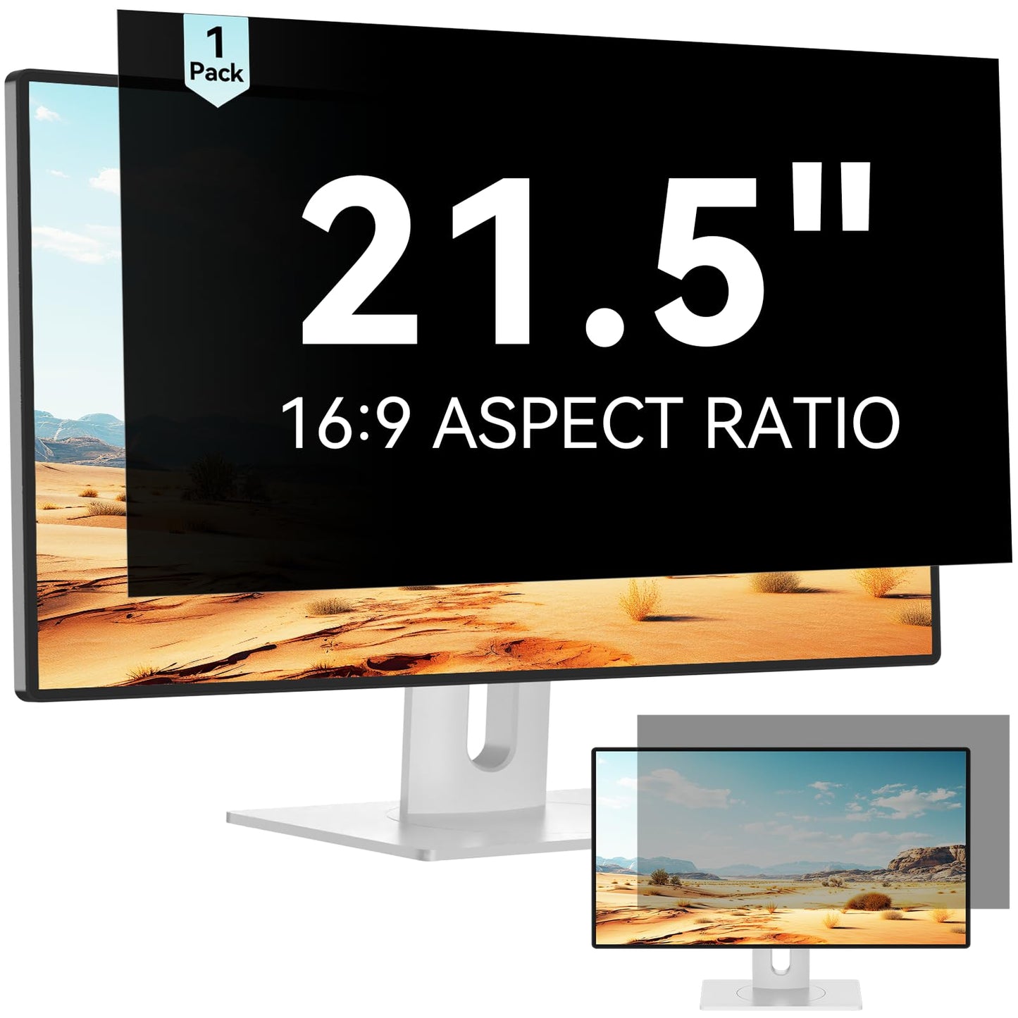 Mamol 21.5 Inch Computer Privacy Screen - Removable Anti Blue Light Glare Filter, Anti-Scratch Protective Film