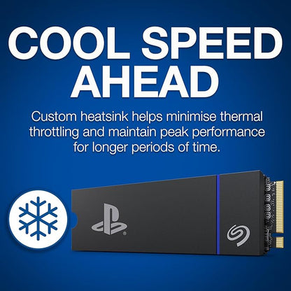 Seagate Game Drive PS5 NVMe SSD for PS5 2TB Internal Solid State Drive - PCIe Gen4 NVMe 1.4, Officially Licensed, Up to 7300MB/s with Heatsink (ZP2000GP3A1001)