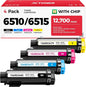 6510 6515 Toner Cartridge 106R03480 106R03477 106R03478 106R03479 Replacement Compatible for Xerox Phaser 6510N 6510DN 6510DNM 6510DNI WorkCentre 6515N 6515DN 6515DNM 6515DNI Black Color Printer 4Pack
