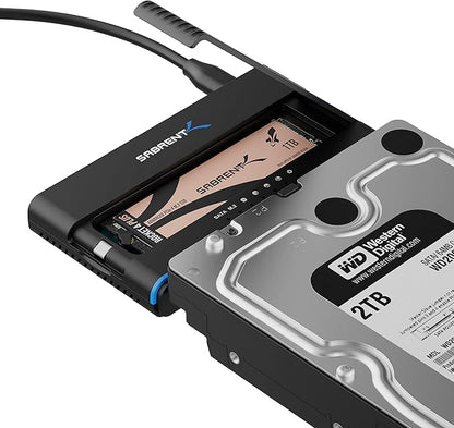 SABRENT USB 3.2 Type C M.2 PCIe NVMe + 2.5/3.5 Inch SSD & HDD Converter [DS-UCMH]