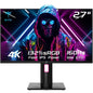 KTC 27" 4K UHD 144Hz Gaming Monitor - Fast IPS Panel 160Hz 1ms GTG, HDR400 132% sRGB, HDMI2.1/DP1.4, VESA Mount, Height/Tilt/Pivot/Swivel Stand, Vertical Monitor Ideal for Gamers, Designers