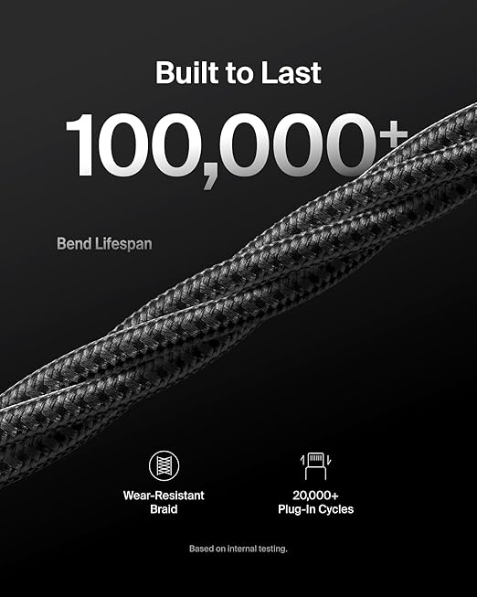 Belkin USB A to USB C Cable, 3.3ft, 15W - Type C Charger, iPhone Charger Cord, Soft, Braided, Flexible for iPhone 16 & 15, Galaxy S25, Pixel 9, iPad Pro, Airpods Pro, Switch & More - Black