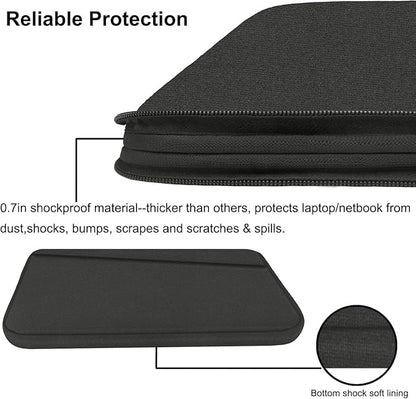 15.6 inch Laptop Case, Durable Computer Carrying Bag Protective Case Briefcase Handbag with Front Pocket, Laptop Sleeve Cover for 15.6 Inch HP, Dell, Lenovo, Asus, Notebook, Grey