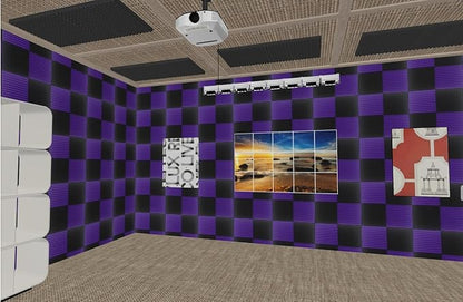 96 Pack Black/purple 12 "X 12 "X1" Acoustic Panels Studio Soundproofing Foam Wedge Tiles,