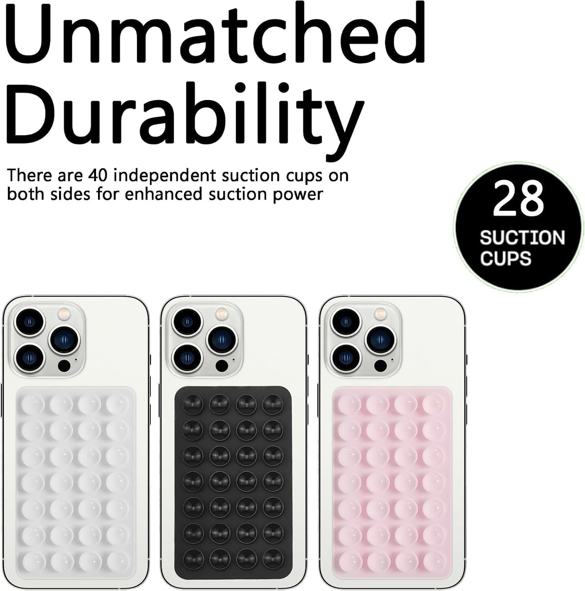 DreamsLink.LC Silicone Double-Sided Suction Phone Mount, BabyPink+Babyblue