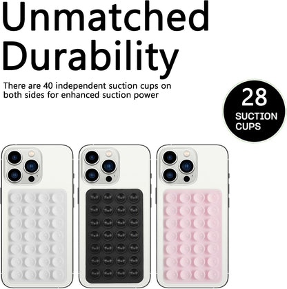 DreamsLink.LC Silicone Double-Sided Suction Phone Mount, BabyPink+Babyblue