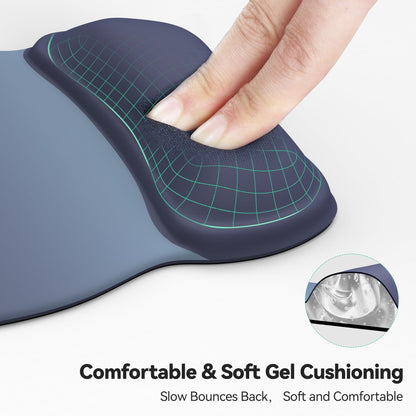 TECKNET Gel Ergonomic Mouse Pad with Wrist Rest, Non-Slip PU Base, Gradient
