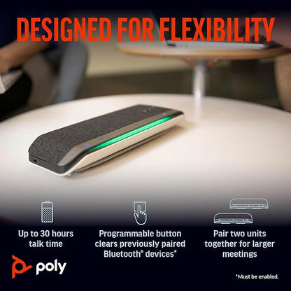 Poly Sync 40 Smart Speakerphone (Plantronics) - Flexible Workspaces - Connect to PC/Mac via USB and Smartphones via Bluetooth - Certified for Microsoft Teams – Amazon Exclusive