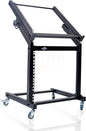 GRIFFIN 19U Rack Mount Rolling Stand (StudioZ PROSteel Series) & Adjustable Mixer Platform Rails – Cart Holder for Audio Music Recording Cabinet – Stage Equipment DJ Gear Storage Case for Amplifier