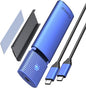 ORICO M.2 NVMe SATA SSD Enclosure Adapter Tool-Free, USB C 3.2 Gen 2 10Gbps NVMe, 5Gbps NGFF SATA PCIe M-Key(B+M Key) 2230/2242/2260/2280, Aluminum External M2 Reader Support UASP Trim- PWDM2-BL