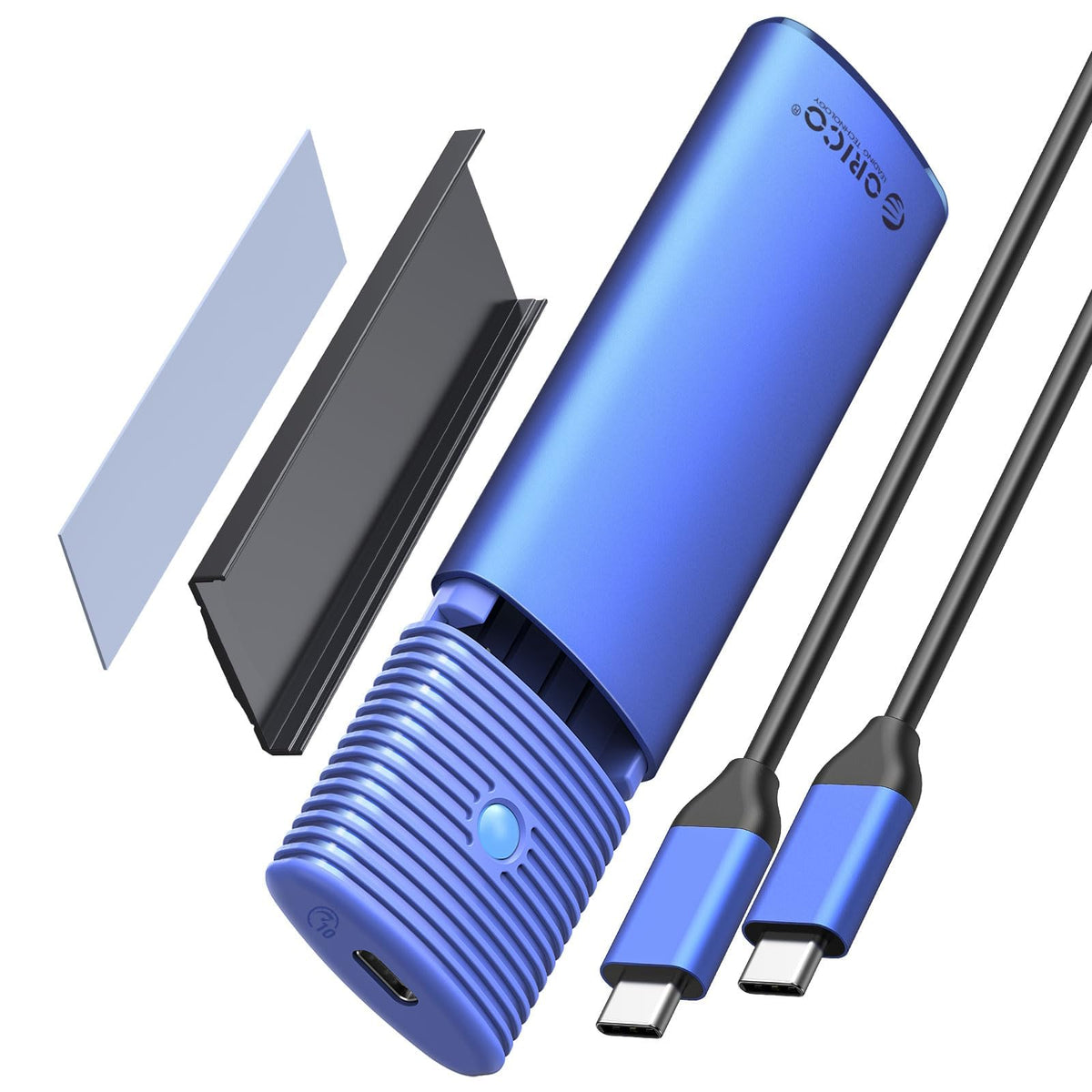 ORICO M.2 NVMe SATA SSD Enclosure Adapter Tool-Free, USB C 3.2 Gen 2 10Gbps NVMe, 5Gbps NGFF SATA PCIe M-Key(B+M Key) 2230/2242/2260/2280, Aluminum External M2 Reader Support UASP Trim- PWDM2-BK