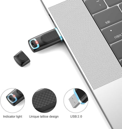 TOPESEL 64GB Flash Drive 5 Pack, USB 2.0 Thumb Drives High Speed Memory Stick Jump Drive Zip Drive for Data Storage and Backup (Five Mixed Colors: Red Blue Cyan Orange Green)