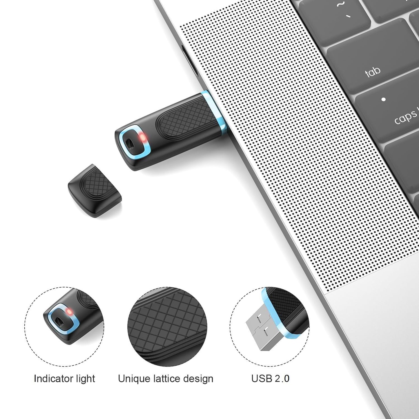 TOPESEL 64GB Flash Drive 5 Pack, USB 2.0 Thumb Drives High Speed Memory Stick Jump Drive Zip Drive for Data Storage and Backup (Five Mixed Colors: Red Blue Cyan Orange Green)