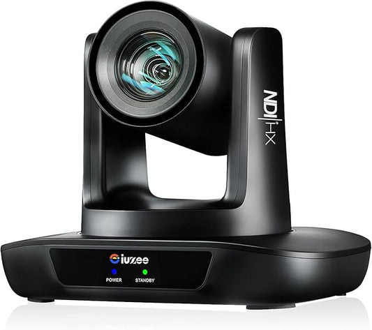 iuZee NDI PTZ Camera AI Auto Tracking 3G-SDI/USB3.0/HDMI/LAN PoE 30X Optical and 8X Digital Zoom Live Streaming Camera 1080P 60FPS for Church Services Worship Education Events vMix OBS YouTube