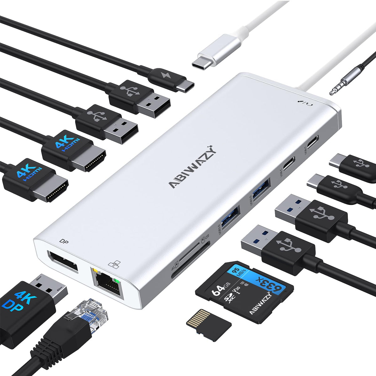 USB C to HDMI Multiport Adapter with 4K HDMI Output Type-C Hub Converter