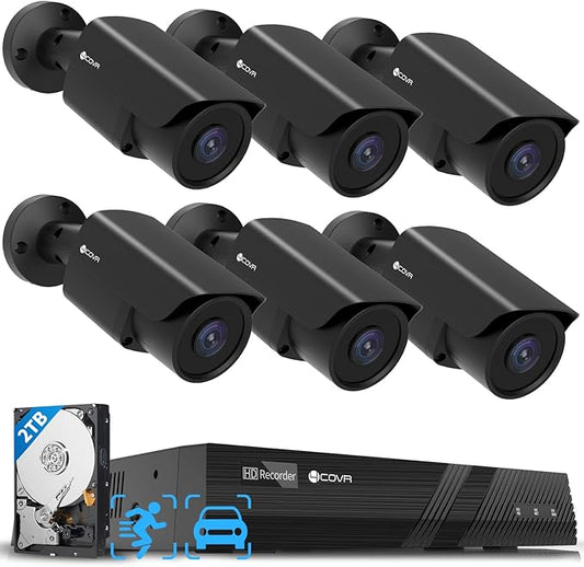 4COVR PoE Security Camera System, 8CH NVR with 2TB HDD, LY37EB5M0806