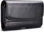 Phone Holster for Samsung Galaxy S25 S24 S23 S22 S21 Ultra S20 FE S10 S9+ S8+ Note 20 A12 A32 A52 A02S A11 A21 A51 PU Leather Cell Phone Pouch with Belt Clip Loop Card Holder,Black