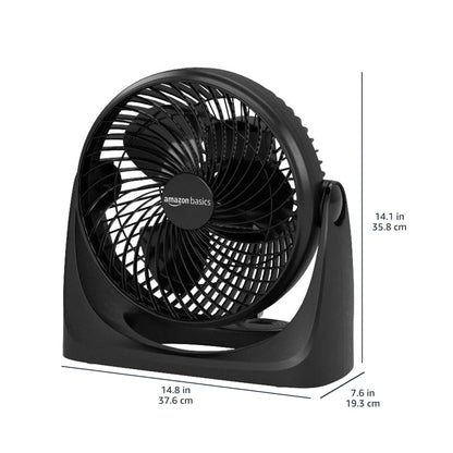 Air Circulator Fan, Desk Fan for Bedroom, Home and Office, With 90-Degree Tilt Head, 3 Speed Settings, Lightweight (4.2 LBS), 70 Watts, Black, 14.8"Wx7.6"Dx14.1"H
