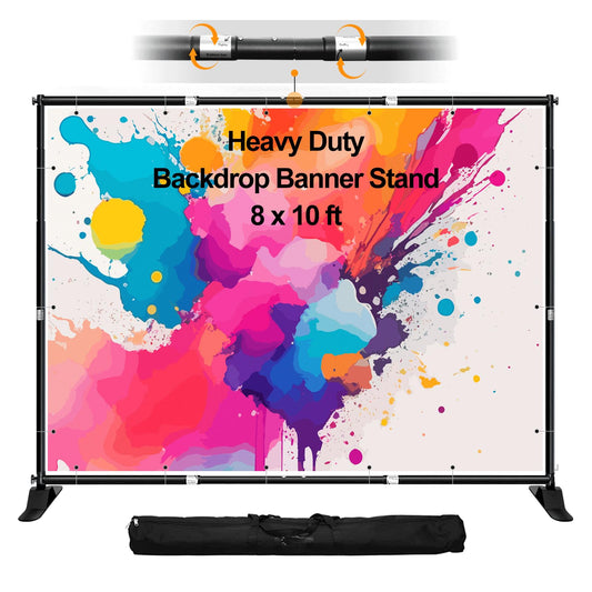 FUDESY 10x8ft Backdrop Banner Stand, Heavy Duty Step and Repeat Stand Kit