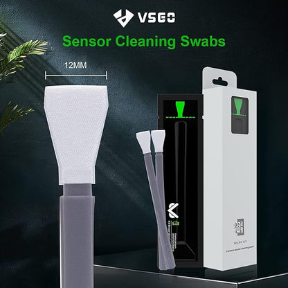 VSGO Camera Sensor Cleaning Kit for Micro Four Thirds (M43) Cameras – 12 Pack 12mm Sensor Cleaning Swabs, Professional Mirrorless Camera Cleaner Kit (MILC, ILDC) (V-S01E)