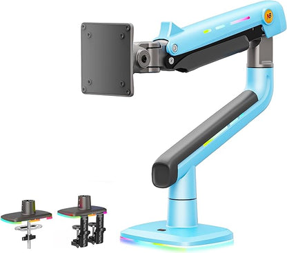 Gaming Monitor Arm for Flat/Ultrawide/Curved Monitors 32 to 60 inch, Heavy Duty Monitor Stand Load up to 20 kg, VESA 75/100 mm Mount (Gulf Blue)