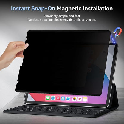 360° 4 Way Magnetic Privacy Filter for iPad Pro 11 inch (2022/2021/2020/2018), iPad Air 5th / ipad Air 4th Generation 10.9 inch, Removable Anti-Glare Blue Light Matte Privacy Screen Protector