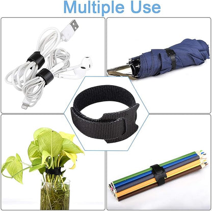Reusable Cable Ties, 126 PCS 8 Inches Adjustable Cord Straps Wire Organizer Cord Wrap and Hook Loop Cable Management
