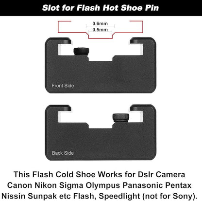 Updated Anwenk Flash Cold Shoe Mount Adapter Flash Shoe Mount Flash Stand Adapter with 1/4"-20 Tripod Screw Thread for Camera Flash Nikon Canon Olympus Panasonic Speedlite Flash, 2Pack