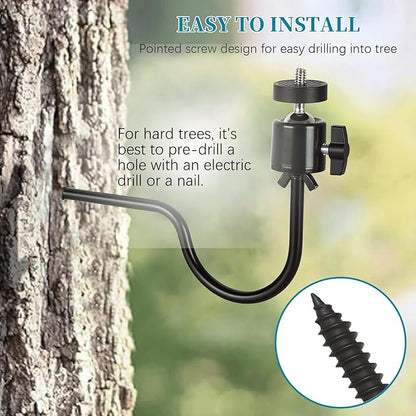3 Pcs Trail Camera Tree Mount,1/4 in Screw,360° Adjustable Screw Security Cam Mount for Game Cameras, Solar Panels, etc, Easy to Install & Heavy Duty