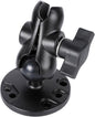 1" Ball Double Socket Arm with AMPS Hole Round Plate Base, Aluminum Alloy Arm&Drill Base, Compatible with RAM Mounts 1 Inch Ball Components, for Bike Car Motorcycle Phone Mount (3.15" Length)