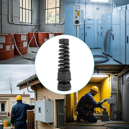 18 Pcs Waterproof Cable Gland,PG13.5(NPT 1/2) Thread(6-12mm), Made of PA66 Material,waterproof wire grommet Strain Relief Cord Connectors,Suitable for Various Electrical Installations