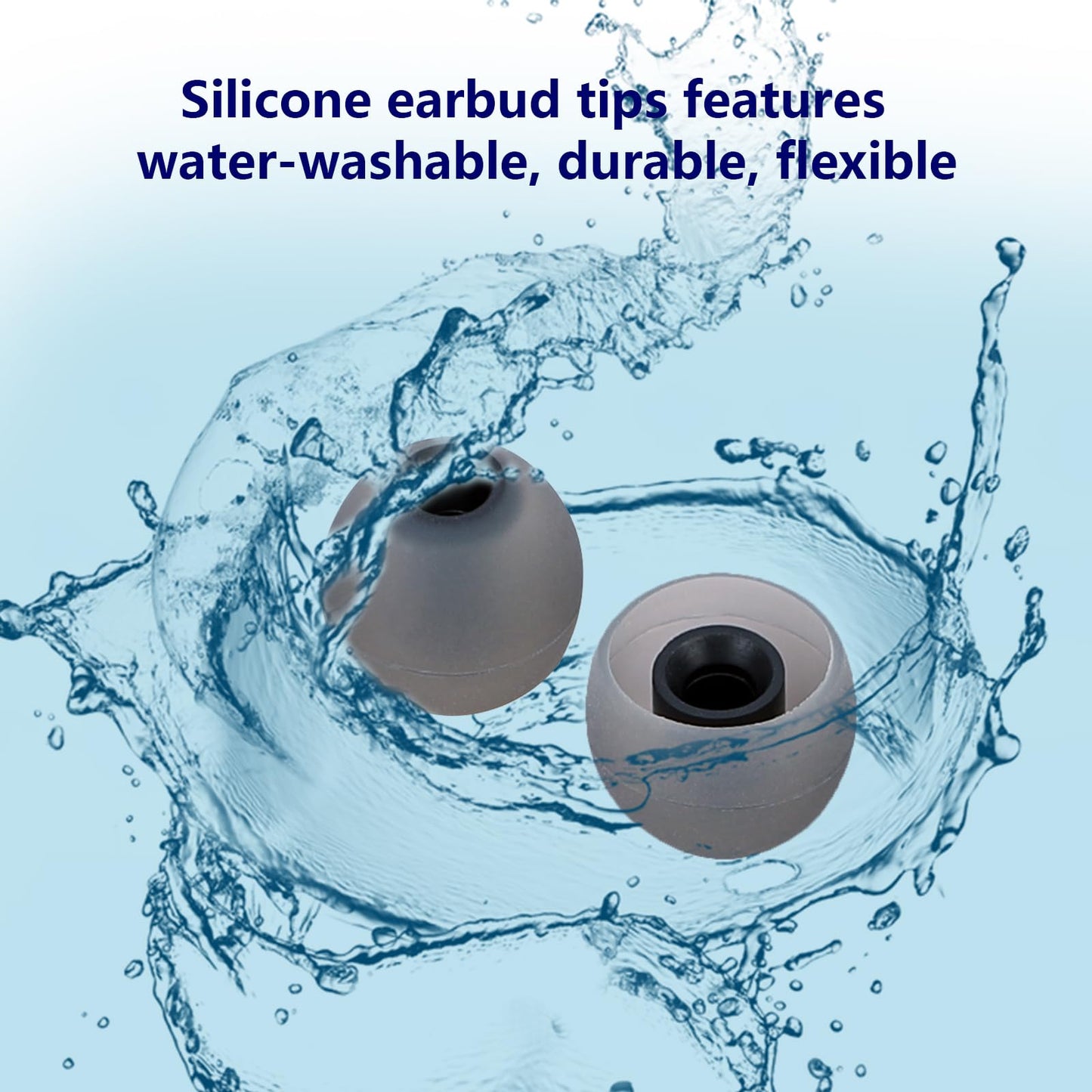 MMYQXI Silicone Replacement Earbud Tips Earbud Covers Ear Tips Fit for in-Ear Headphones (Inner Hole 3.8mm -5.1mm) Earbud Replacement Tips 9 Pairs