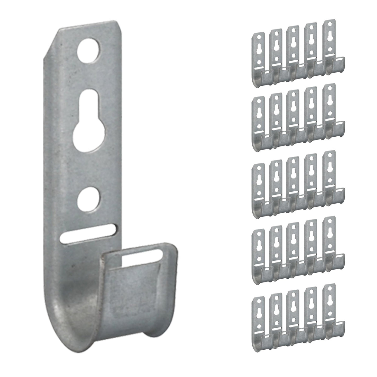 ICC 4-Inch Ceiling J Hook Cable Management Hook, Retainer Clip, 25-Pack