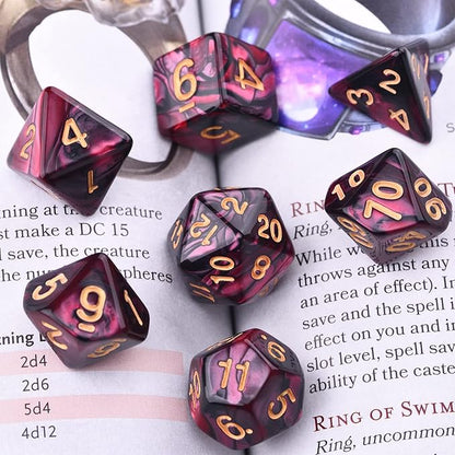 DND Dice Sets 30 x 7 (210pcs) Polyhedral RPG Dice for Dungeons and Dragons Tabletop Role Playing Adventure Games, with a Large Drawstring Bag