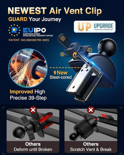 【2025 MAX Stable & Durable】Car Phone Holder VANMASS【Ultimate Military-Grade Suction】Cell Mount Truck Stand Cradle for Dashboard Windshield Vent for iPhone 16 Pro Max 15 14 13 12 Samsung S24 Android