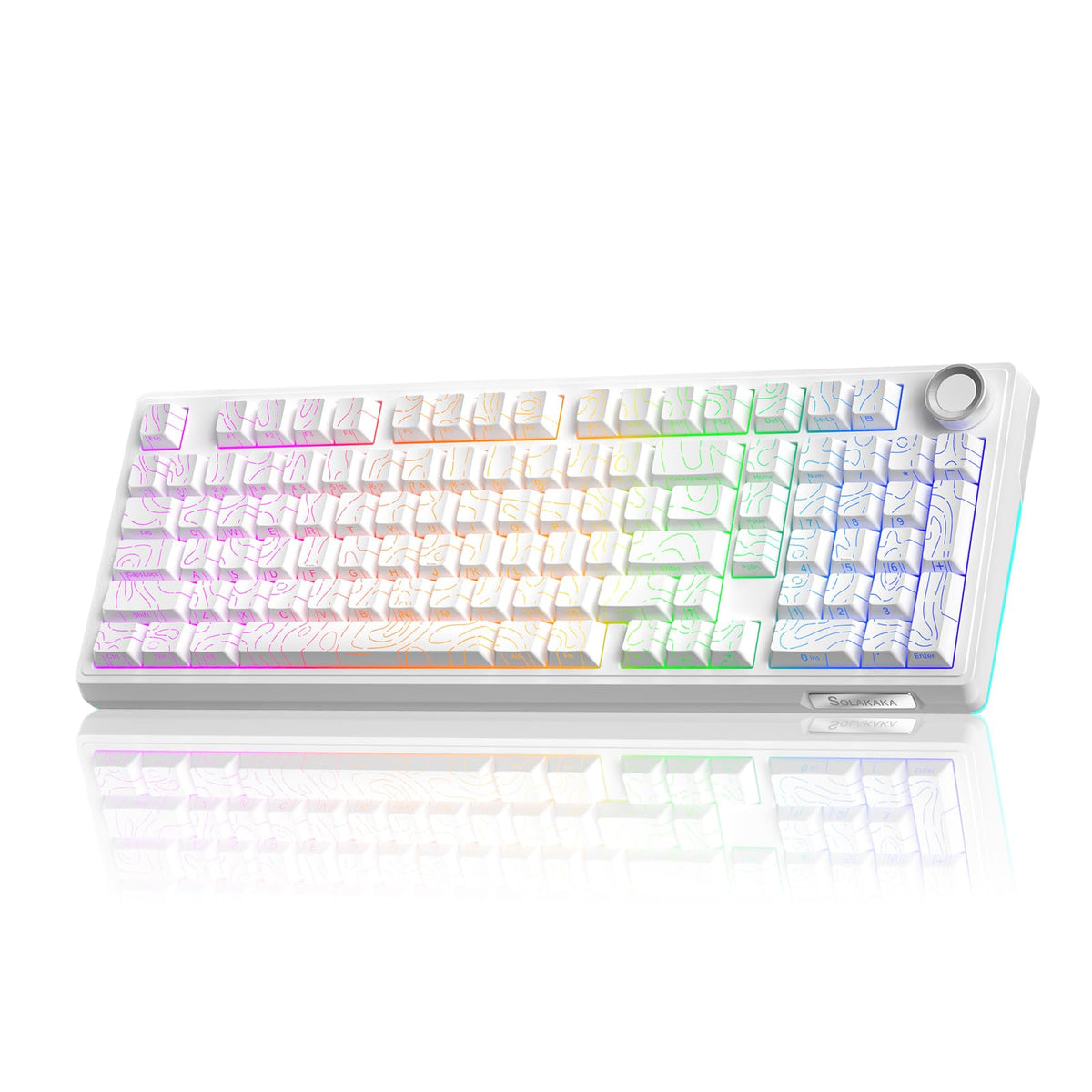 SOLAKAKA KI99 Pro 96% Wireless Mechanical Keyboard, RGB Gaming Keyboard, Hot-Swappable Pre-Lubed Switches, Gasket Structure Creamy Keyboards (Gradient-Black, Non-Silent Version)