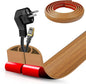 Floor Cord Cover Self Adhesive Cord Hider,20FT Cable Management, Extension Strip Protector for Wires, Prevent Cable Trips for Offices, Gyms, Exhibitions Cavity:0.51"(W) x 0.3"(H) Brown Wood