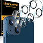 UniqueMe [3 Pack] for iPhone 13 / iPhone 13 Mini Camera Lens Protector, Tempered Glass [Case Friendly][New Version][Scratch-Resistant][Easy Installation] - Black Circle