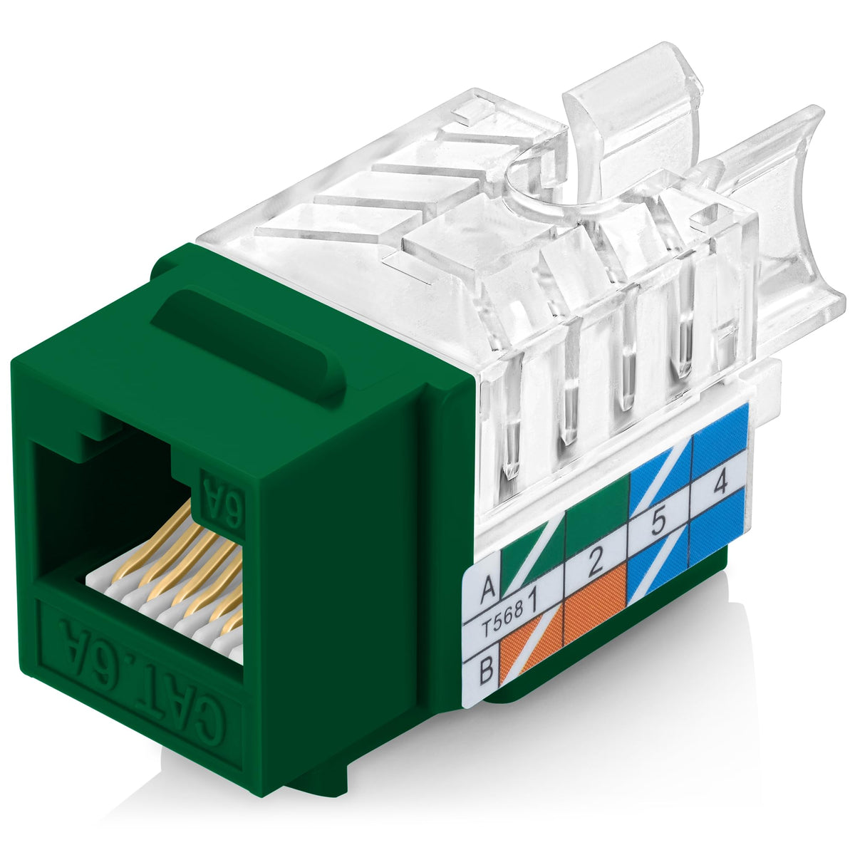 Everest 45 Degree RJ45 Cat6 Keystone Jacks Slim Profile 20-Pack Orange