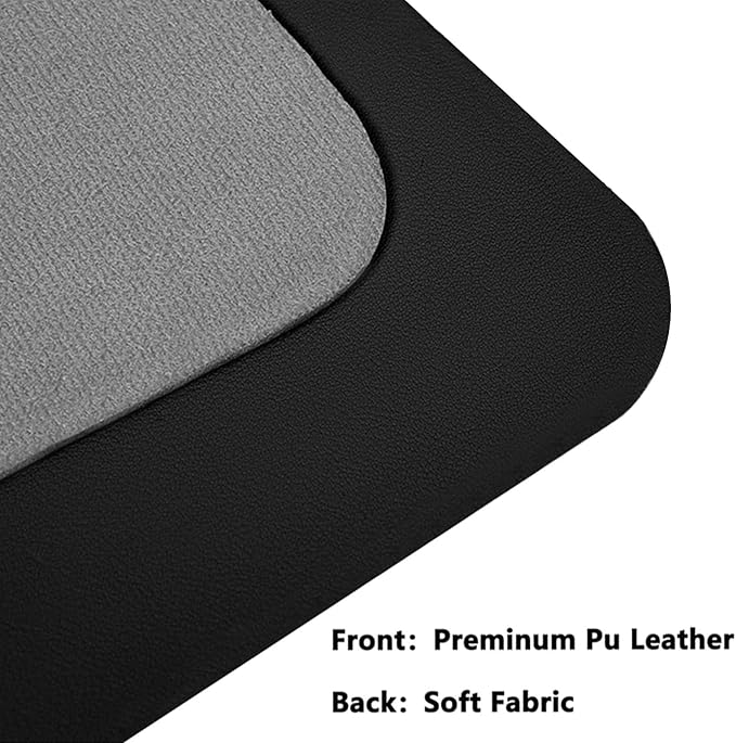PU Leather Desk Pad Protector Gaming Mouse Pad Non Slip Desk Mat for Keyboard and Mouse Waterproof Desk Writing Pad for Office and Home Desk Accessories(Black, 23.6 * 11.8)