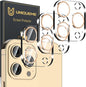 UniqueMe [3 Pack] Camera Lens Protector Compatible with iPhone 13 Pro 6.1" / 13 Pro Max 6.7" Tempered Glass,[Case Friendly][New version][Scratch-Resistant][Easy Installation] -Gold