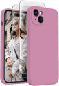 FireNova Designed for iPhone 15 Plus Case, Silicone [Camera Protection] Case with [2 Screen Protectors], Soft Anti-Scratch Microfiber Lining Inside, 6.7 inch, Lilac Purple
