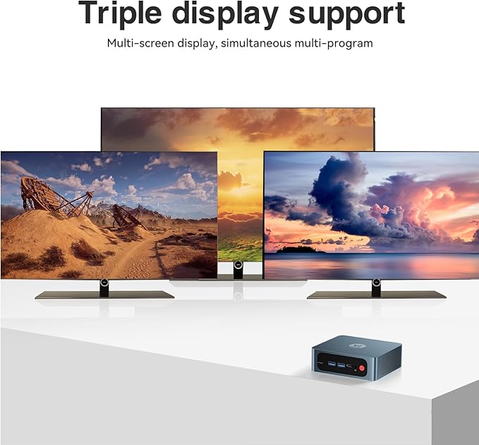 TRIGKEY S6 Mini PC 6800U(8C/16T, Up to 4.7GHz), Ryzen7 32GB LPDDR5 1TB M.2 NVMe SSD, Mini Desktop Computers, Triple Display/WiFi6/BT5.2, DP+HDMI+Type-C Output/USB3.2, Home/Office/Education/Gaming