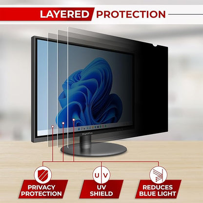24 Inch 16:9 [2 Pack] Computer Privacy Screen Filter for Monitor - Privacy Shield and Anti-Glare Protector