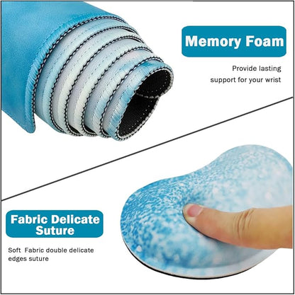 Large Mouse Pad and Keyboard Wrist Rest, Desk Pad for Keyboard and Mouse, 4-in-1 Large Gaming Mouse Pad with Wrist Support for Home Office Study Game-Stay Positive