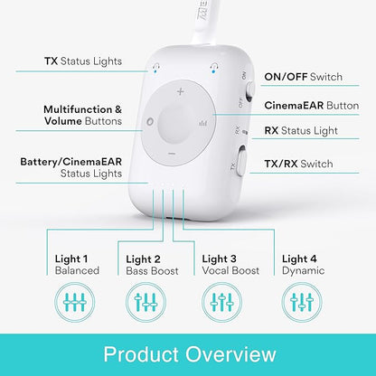 MEE audio Connect Air Pro Bluetooth Wireless Audio Transmitter & Receiver for AirPods or Bluetooth Headphones, 2-in-1 Adapter with Detachable Cable 3.5mm Aux Audio Jack for Airplanes, Auto, Gym, White