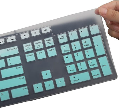 Keyboard Cover Skin for Dell KM636 KB216 KB216t KB216d KB216p Wired & Wireless Keyboard, Dell Optiplex 5250 3050 3240 5460 7450 7050, Dell Inspiron Desktop 24" 27" 5400 5490 7700 7790 3475 3670 3477