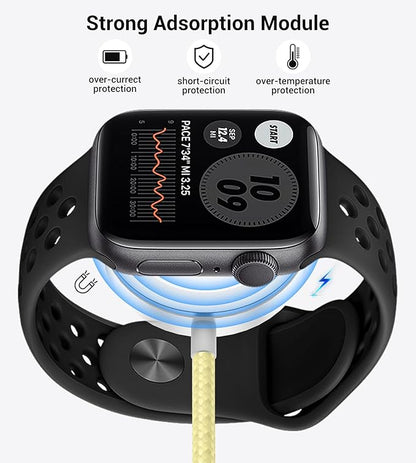 Temdan for Travel Vacation Essentials,3 in 2 USB C Cable for Apple Watch Charger/iPhone 16 Charger/Lightning,Multi Charging Cable Cord,Camping Essentials,Designed for iWatch &iPhone 16-12-4FT Yellow