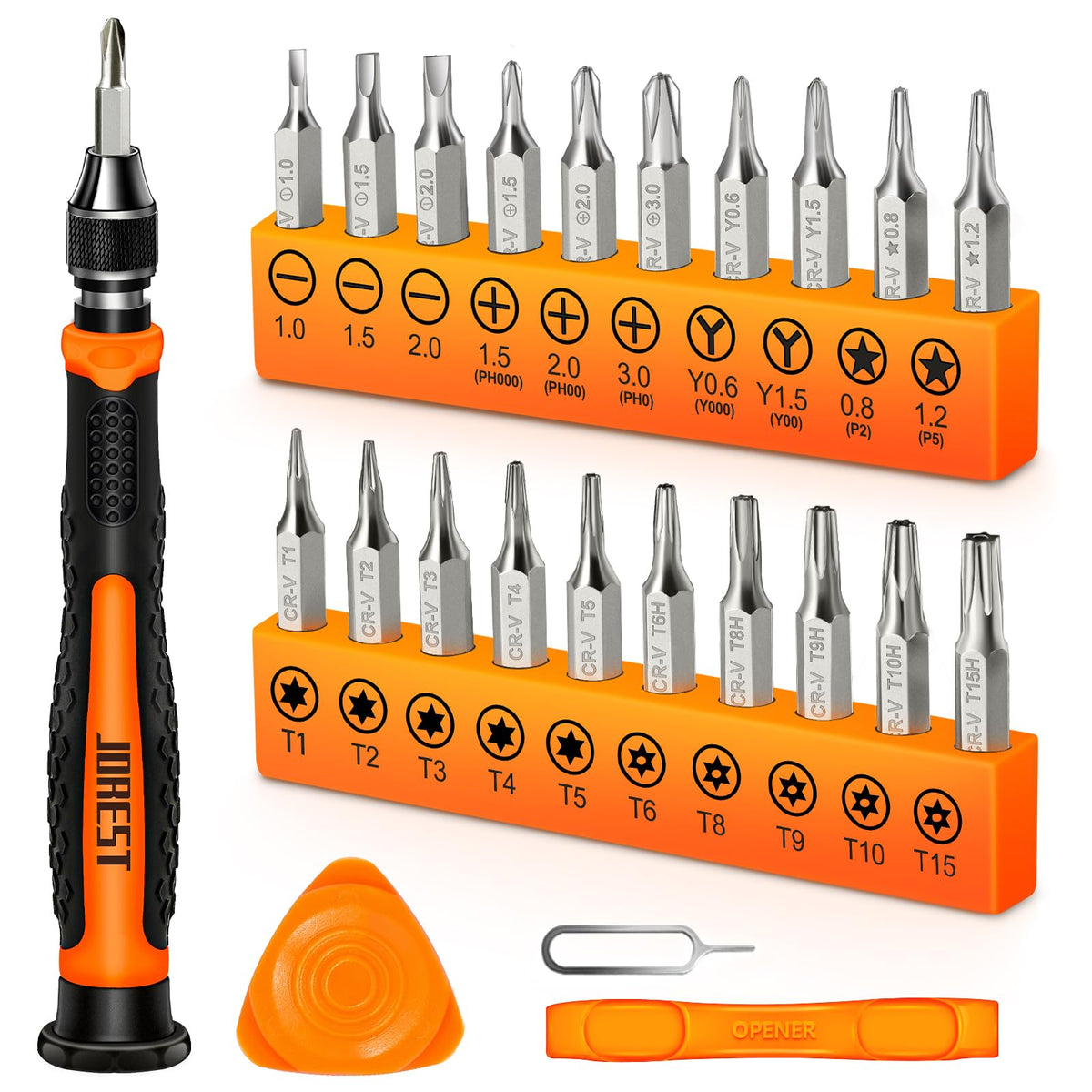 JOREST 40Pcs Precision Screwdriver Set,Small Screwdriver with Torx T5 T6 T8