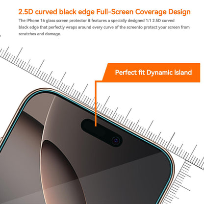 Focuses 4 Pack Anti Blue Light Screen Protector for iPhone 16 Pro Max [6.9 inch] with Installation Frame,9H+ Anti Blue Light Tempered Glass, Anti-Scratch, Case Friendly